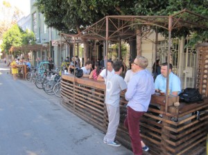 Parklet with Bike Parking on Valenica St, San Francisco (courtesy of Aaron Bialick)
