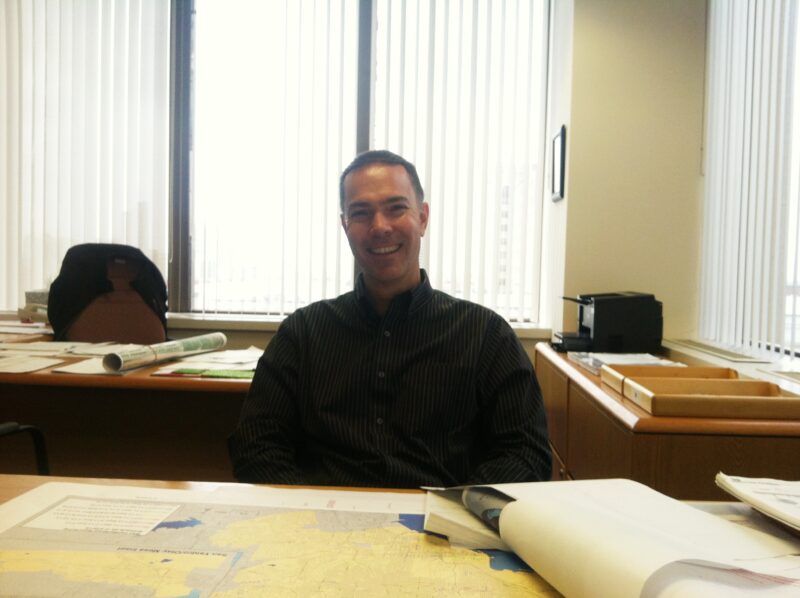 Brian Genovese in his corner office.
