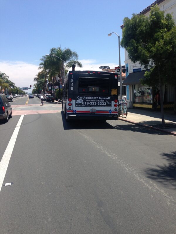 MTS Bus driven by a driver who didn't know how to share the road or pass safely on Adams Avenue that