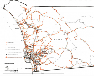 Proposed bike route sin 1976 Regional Transportation Plan. 