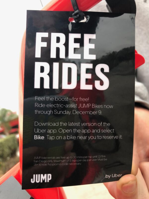 Free JUMP ebike rides through December 