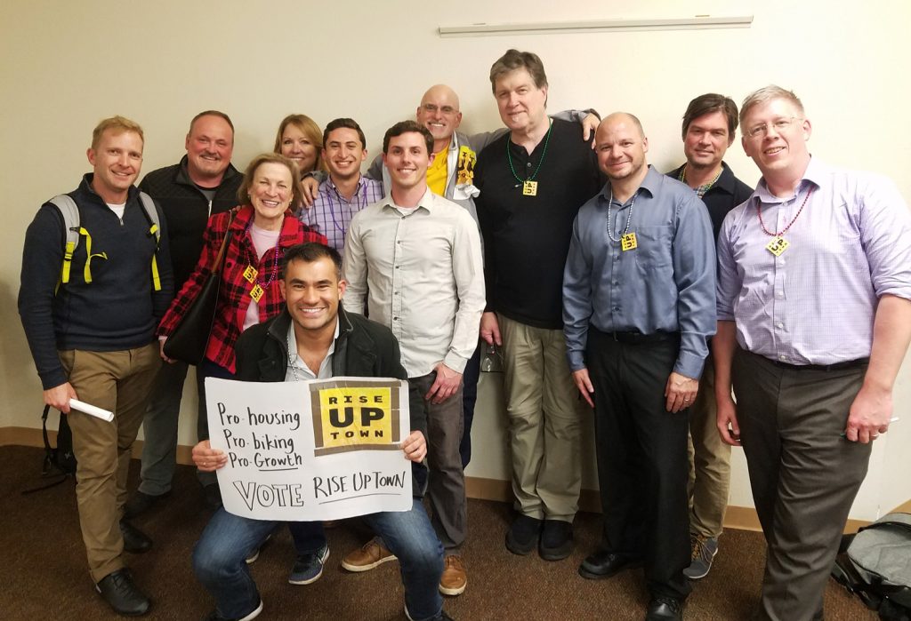 Rise Up Town members after victory at Uptown Planners, March 5, 2019