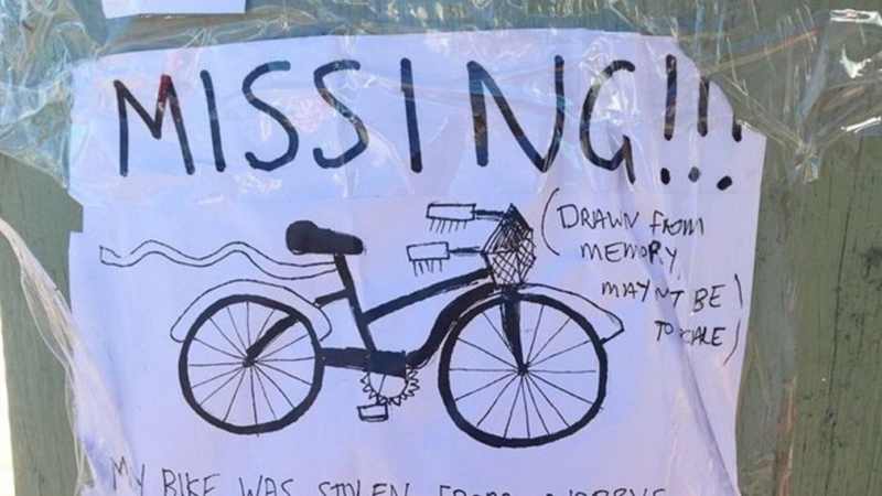 Poster of for stolen bike