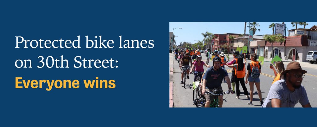Protected bike lanes on 30th Street