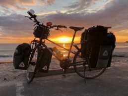 Bike in front of sunset
